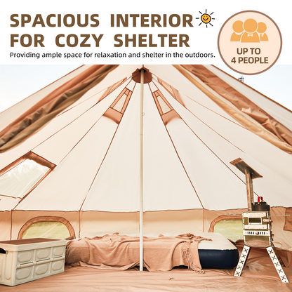 EROMMY 3-4 Person Yurt Glamping Tent with Stove Jack – 10FT