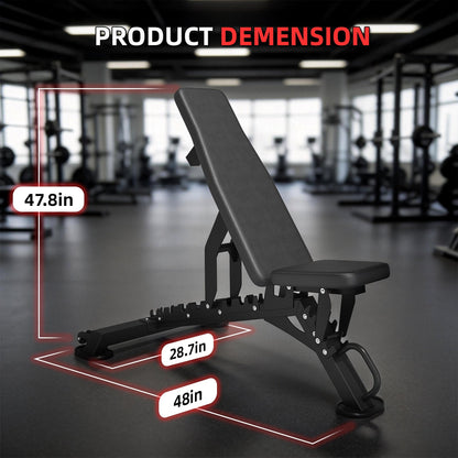 EROMMY Weight Bench, Heavy Duty FID Adjustable Exercise Bench, 1000 lbs Capacity
