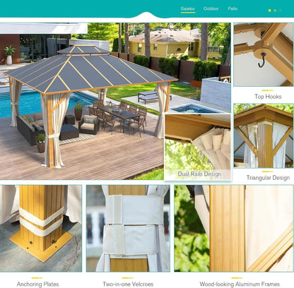 EROMMY 12’ X 14’ Garden Gazebo for Patio, Backyard and Lawn