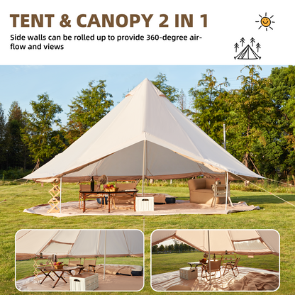 EROMMY 8-10 Person Yurt Tent House with Stove Jack – 16.4FT