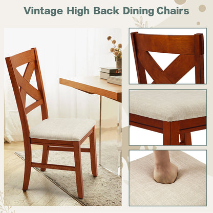 EROMMY Dining Chairs Set of 8, Modern Farmhouse Upholstered Dining Room Chair, Natural Oak