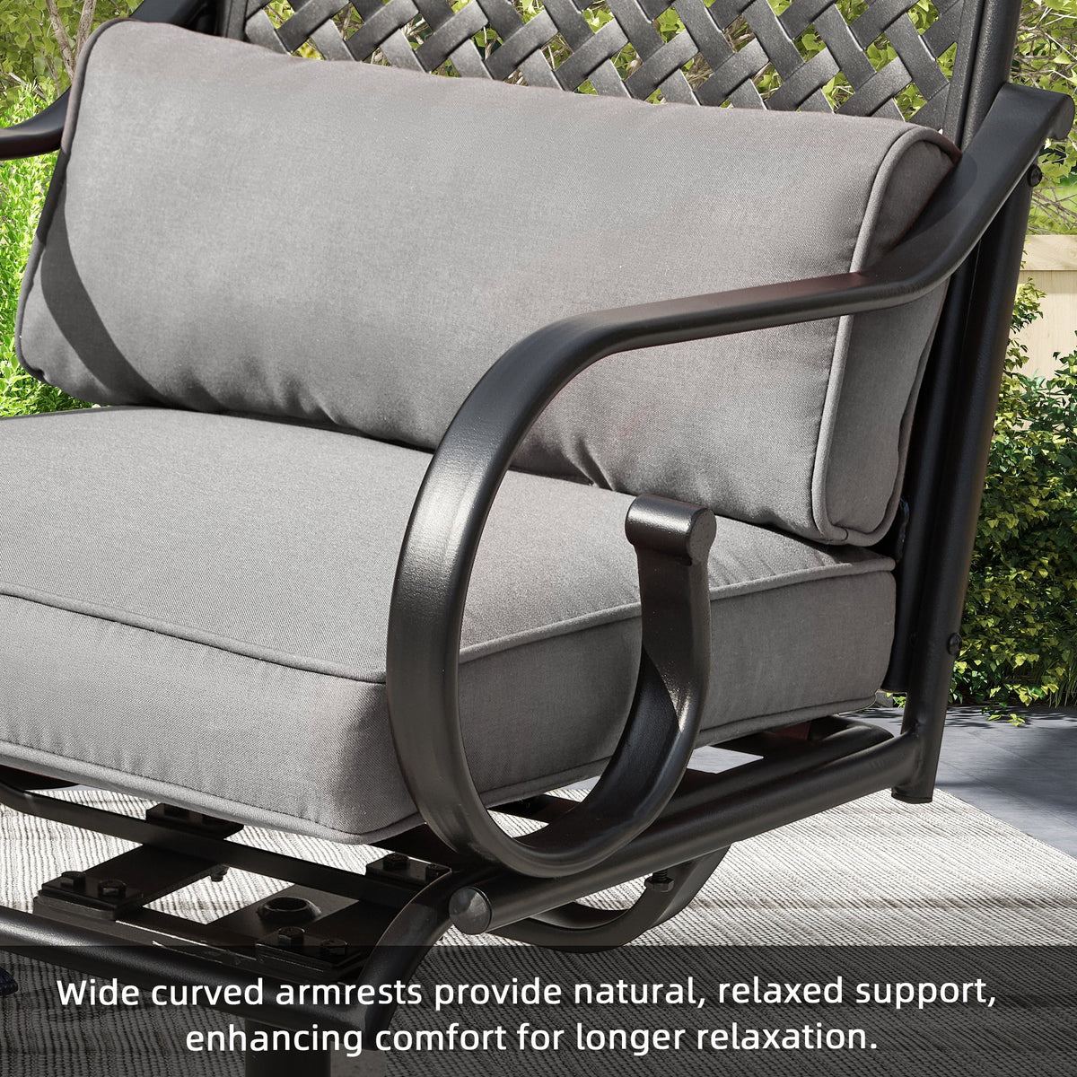 EROMMY Patio Swivel Chair Set of 6, Outdoor Dining Chairs with Cushions for Porch, Deck, and Garden, Gray