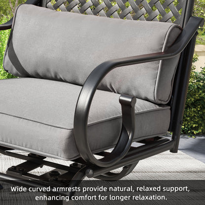 EROMMY Patio Swivel Chair Set of 6, Outdoor Dining Chairs with Cushions for Porch, Deck, and Garden, Gray