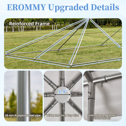 EROMMY 20x40 FT Outdoor Party Tent with expandable sidewall (sold separately), Heavy Duty Weekend Canopy with Carry Bags, 480GSM PVC Large Tent for Commercial Events, Parties, Weddings, White