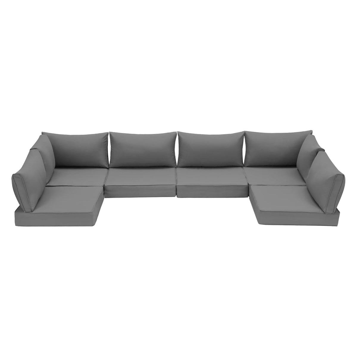 EROMMY Outdoor Replacement Cushions for  6-Seat Patio Furniture Sets, Gray