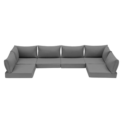 EROMMY Outdoor Replacement Cushions for  6-Seat Patio Furniture Sets, Gray
