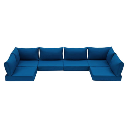 EROMMY Patio Replacement Cushions for  6-Seat Patio Conversation Sets, Blue