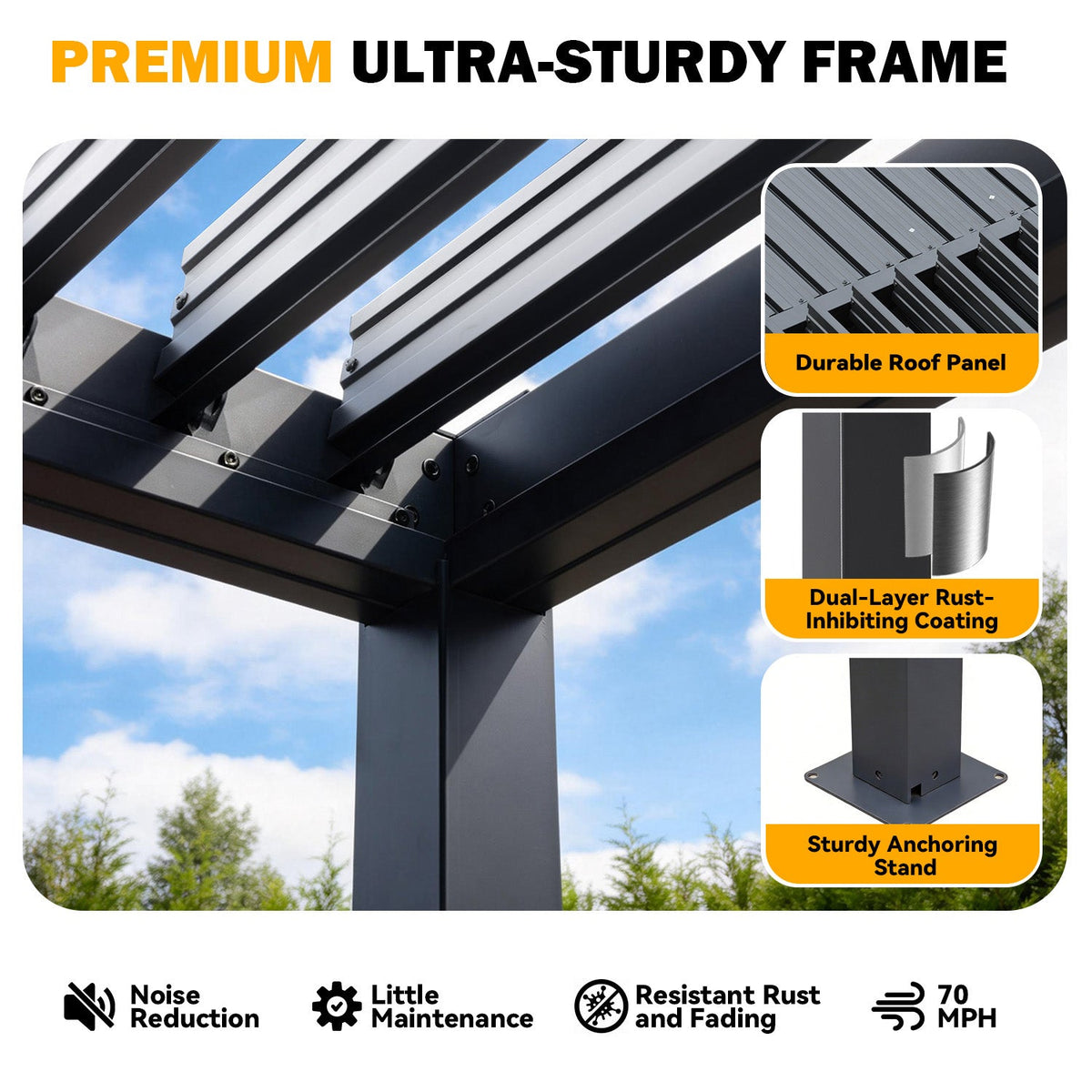 EROMMY Pergola Louvered 12x20, Aluminum Hardtop Pergola with Adjustable Roof for Sun & Rain Shade, Outdoor Gazebo with Integrated Drainage System, Modern Rustproof Patio Canopy Carport