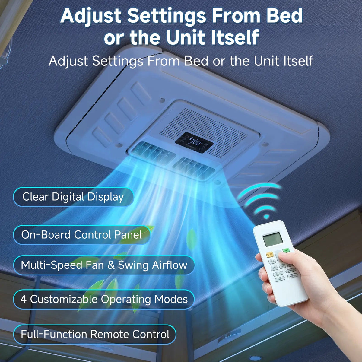 EROMMY RV Air Conditioner, 10000 BTU RV AC Unit with Auto Swing Airflow & Low-Profile Design, Low Power Consumption, Ultra Quiet, Non-Ducted RV Air Conditioners for RVs, Trucks, and Campers