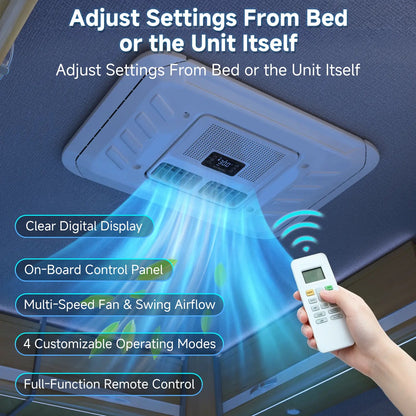 EROMMY RV Air Conditioner, 10000 BTU RV AC Unit with Auto Swing Airflow & Low-Profile Design, Low Power Consumption, Ultra Quiet, Non-Ducted RV Air Conditioners for RVs, Trucks, and Campers