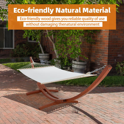 Erommy 2-Person Spreader Bar Hammock with Wooden Stand
