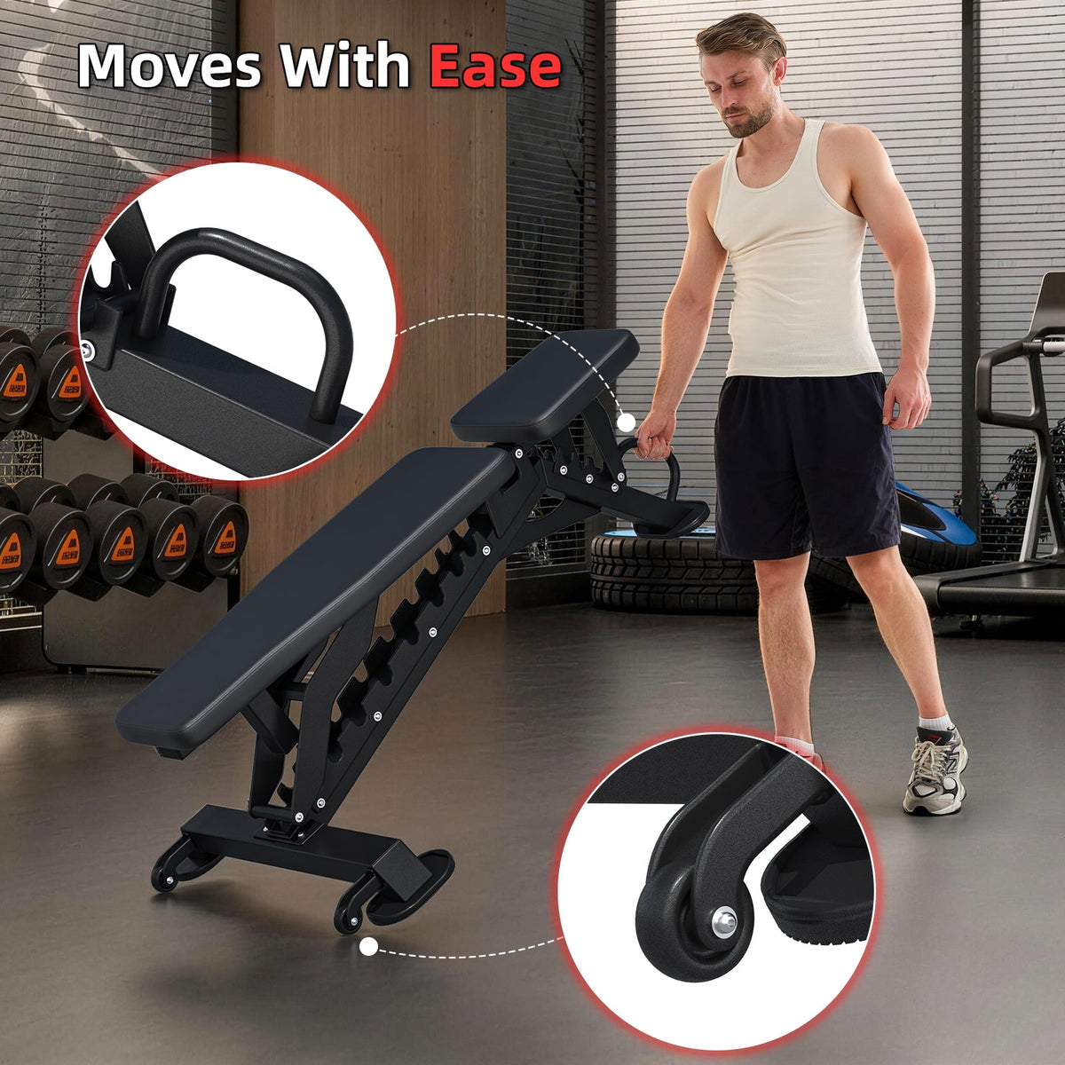 EROMMY Weight Bench, Heavy Duty FID Adjustable Exercise Bench, 1000 lbs Capacity