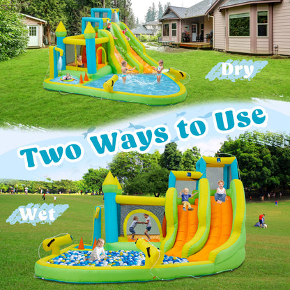 EROMMY Inflatable Water Slide,10 in 1 Water Park Bounce House for Kids 3-12