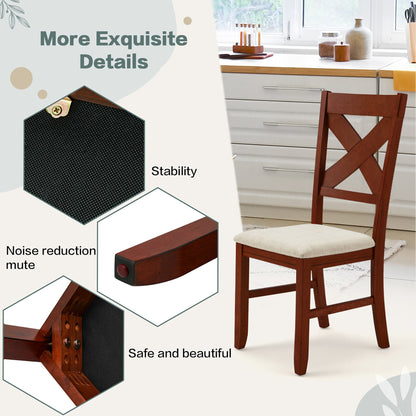 EROMMY Dining Chairs Set of 8, Modern Farmhouse Upholstered Dining Room Chair, Walnut