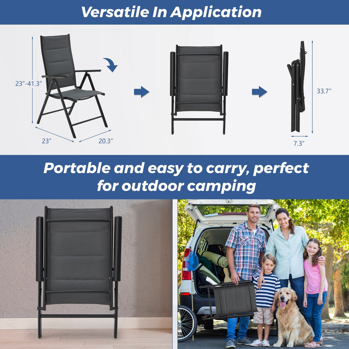 EROMMY 9-Piece Patio Dining Set: Durable Aluminum Chairs & Metal Table, All-Weather Outdoor Furniture(Dark Gray)