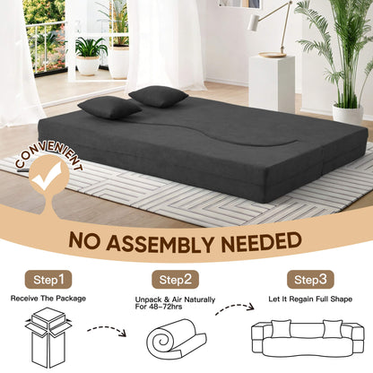 EROMMY Folding Sofa Bed, Floor Sofa Couch, Convertible Sofa Bed With High Density Foam, Foldable Floor Couch Bed