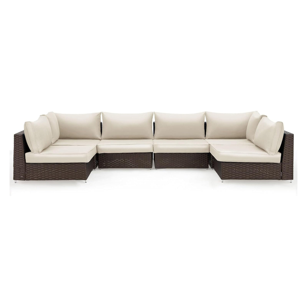 EROMMY Outdoor Replacement Cushions for  6-Seat Patio Conversation Sets, Beige