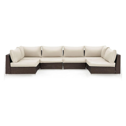 EROMMY Outdoor Replacement Cushions for  6-Seat Patio Conversation Sets, Beige