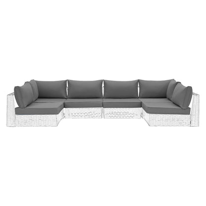 EROMMY Outdoor Replacement Cushions for  6-Seat Patio Furniture Sets, Gray