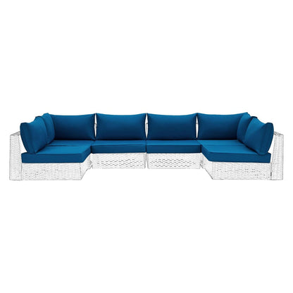 EROMMY Patio Replacement Cushions for  6-Seat Patio Conversation Sets, Blue
