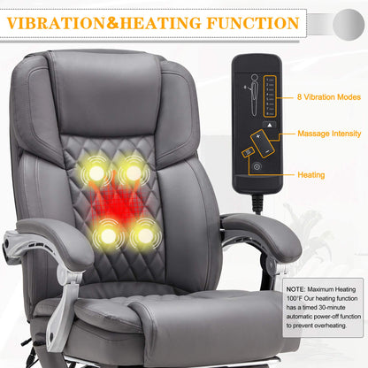EROMMY Executive Office Chair, Ergonomic Big and Tall Massage & Heated Desk Chair (2 Pack, Gray)