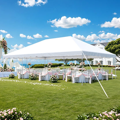 EROMMY 20x30 FT Outdoor Party Tent with expandable sidewall (sold separately), Heavy Duty Weekend Canopy with Carry Bags, 480GSM PVC Large Tent for Commercial Events, Parties, Weddings, White