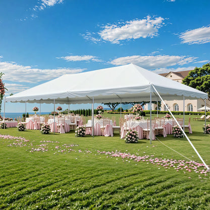 EROMMY 20x40 FT Outdoor Party Tent with expandable sidewall (sold separately), Heavy Duty Weekend Canopy with Carry Bags, 480GSM PVC Large Tent for Commercial Events, Parties, Weddings, White