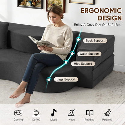 EROMMY Folding Sofa Bed, Floor Sofa Couch, Convertible Sofa Bed With High Density Foam, Foldable Floor Couch Bed