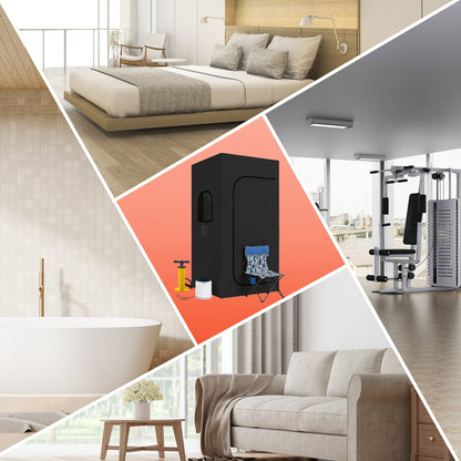 EROMMY Sauna Box,Inflatable Portable Steam Sauna for Home,Sauna Tent with 2.6L Steamer,9 Levels,70.8” x 35.4” x 31.5”