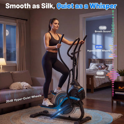 EROMMY 3-in-1 Elliptical Exercise Machine for Home, Cardio Climber & Stair Stepper with 16-Level Magnetic Resistance, 15.5” Stride, 300LB Capacity, Quiet Compact Trainer