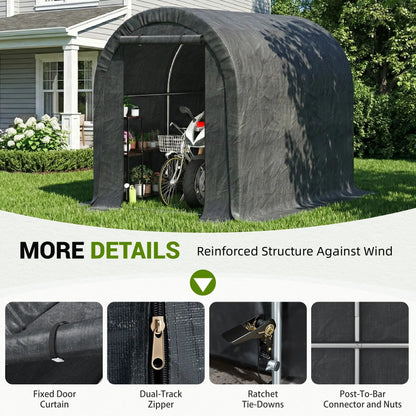 EROMMY 6.3 ft. W x 8 ft. D Portable Tool Shed , Storage Tent