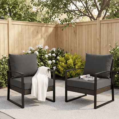 EROMMY Patio Furniture Cushions with Handle and Ties, Waterproof, Fade-resistant Outdoor Couch Cushion, Chair Pads for Dining Chairs, Gray