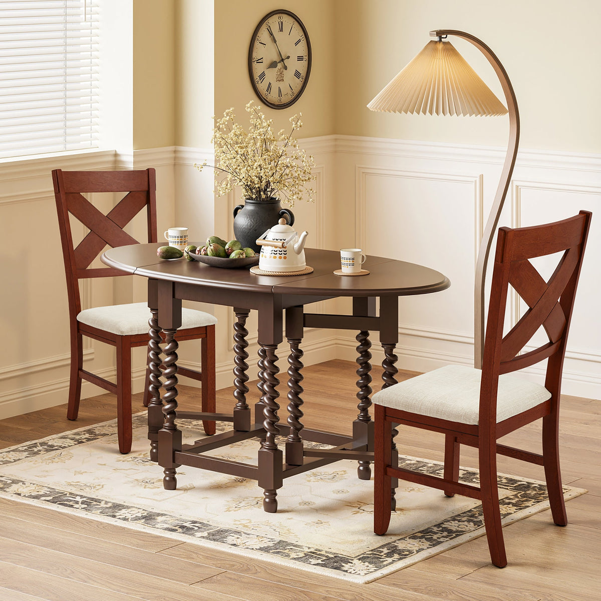 EROMMY Dining Chairs Set of 8, Modern Farmhouse Upholstered Dining Room Chair, Walnut