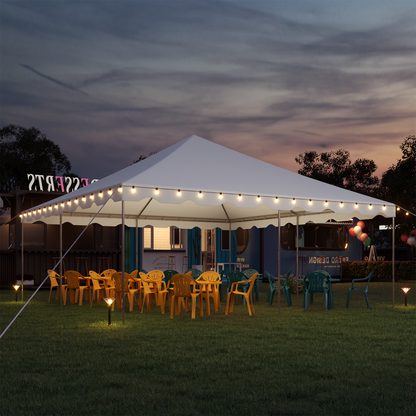 EROMMY 20x20ft Pole Party Tent, Heavy Duty Outdoor Canopy with Carry Bags, Large White Event Tent