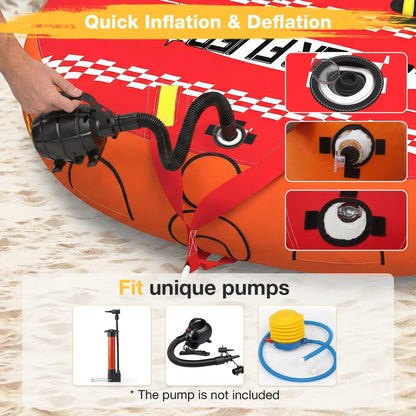 EROMMY 3-Person Towable Tubes for Boating, Front/Back Tow Points Sofa Couch Style Boat Tubes