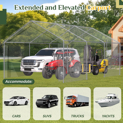 EROMMY 13' x 20' Heavy Duty Carport，Portable Garage with UV Protection & Steel Frame, Car Port with Removable Sidewalls, All-Season Car Canopy for Tractor, Truck, Boat, Yellow