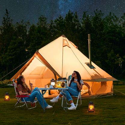 EROMMY 3-4 Person Yurt Glamping Tent with Stove Jack – 10FT