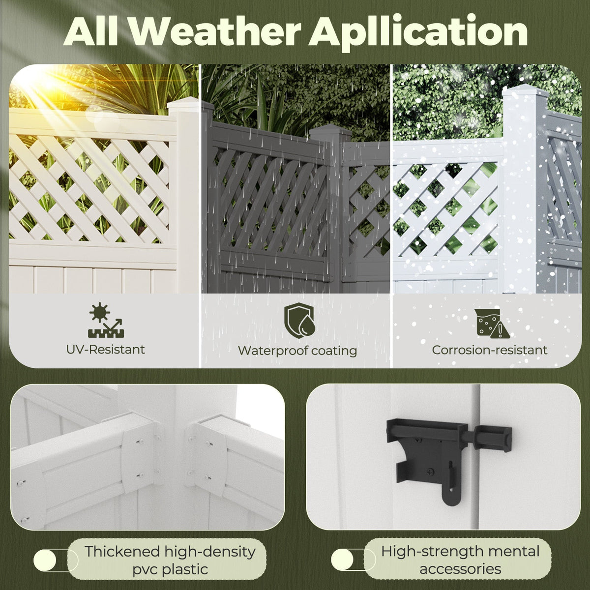 EROMMY 80.75"H x 45.75"W x 45.75"L White PVC Outdoor Shower Enclosure with Door, Weatherproof Privacy Stall for Pool & Beach, Durable Vinyl Construction(Grid-panel)