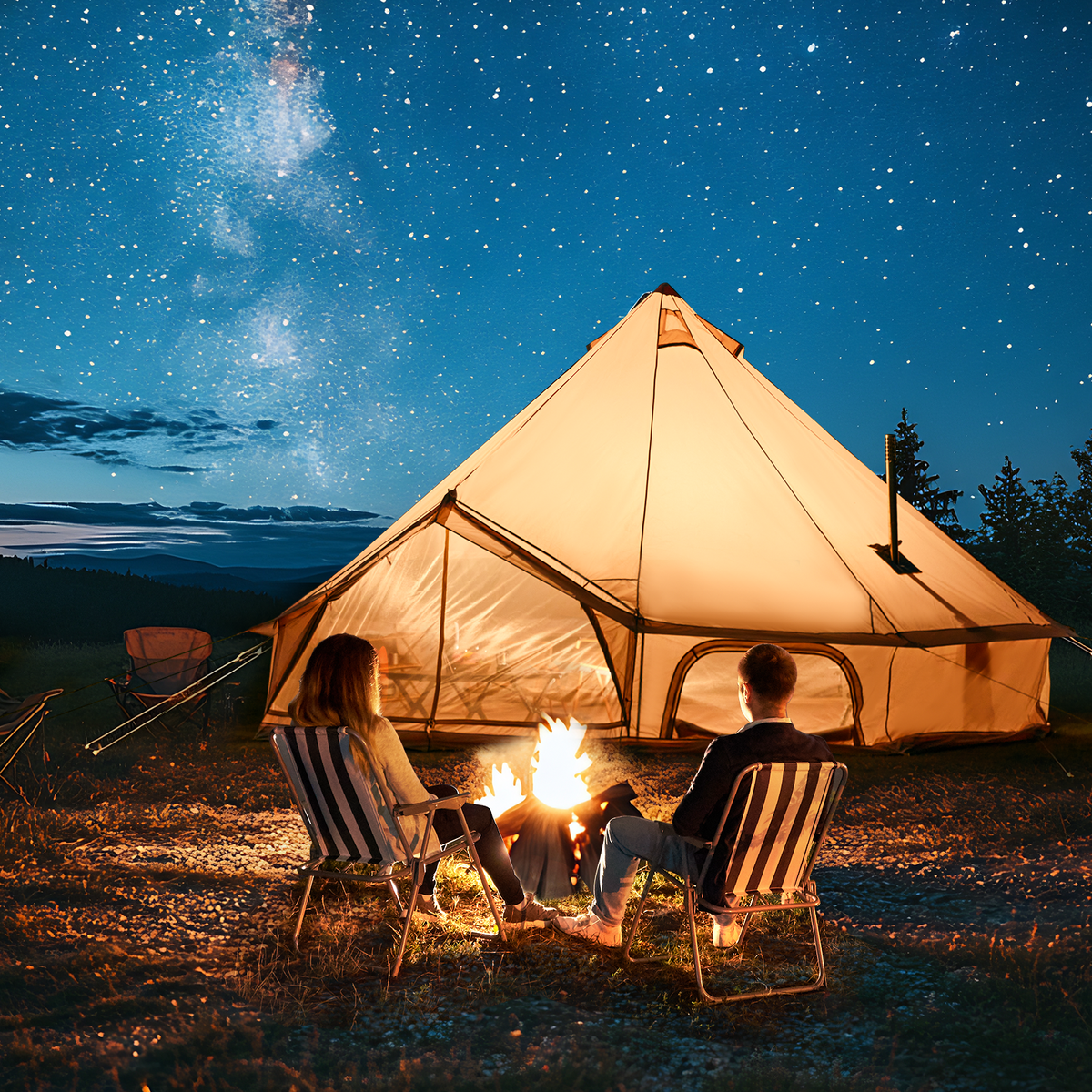 EROMMY 8-10 Person Yurt Tent House with Stove Jack – 16.4FT