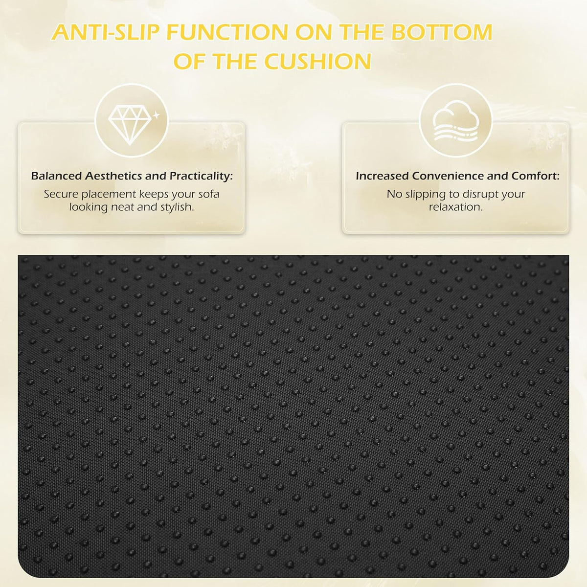 EROMMY Outdoor Replacement Cushions for  6-Seat Patio Conversation Sets, Black