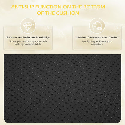 EROMMY Outdoor Replacement Cushions for  6-Seat Patio Conversation Sets, Black