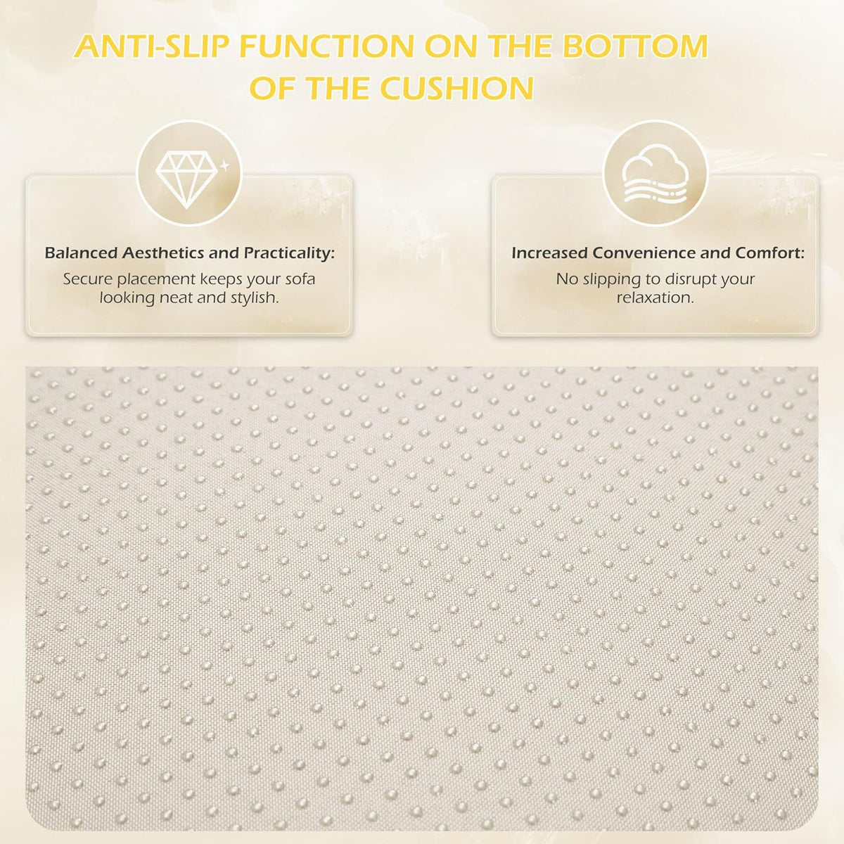 EROMMY Outdoor Replacement Cushions for  6-Seat Patio Conversation Sets, Beige