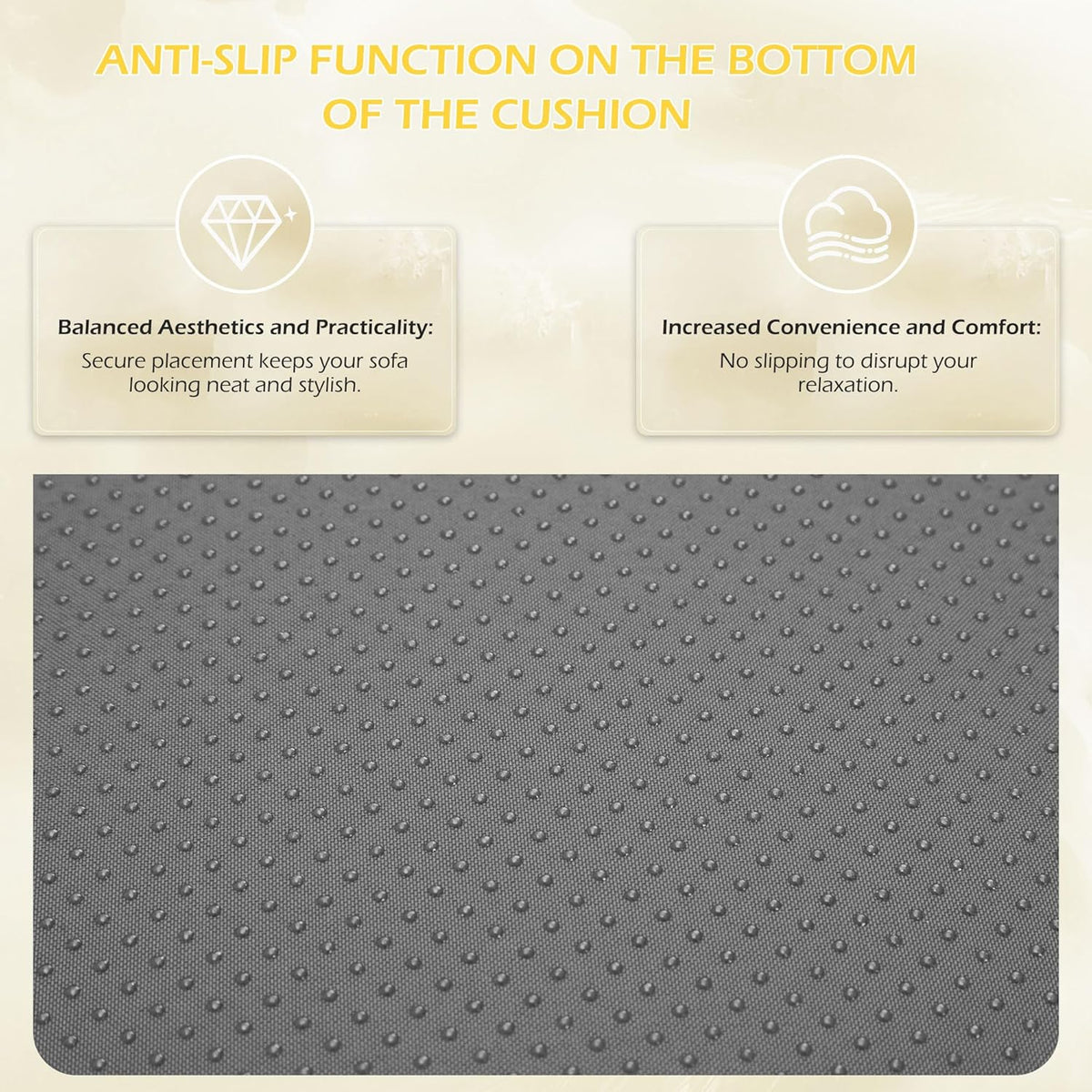 EROMMY Outdoor Replacement Cushions for  6-Seat Patio Furniture Sets, Gray