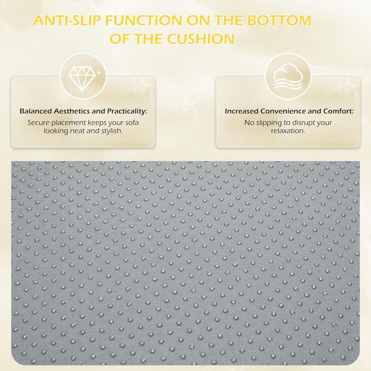 EROMMY Outdoor Replacement Cushions for  6-Seat Patio Conversation Sets, Light Gray