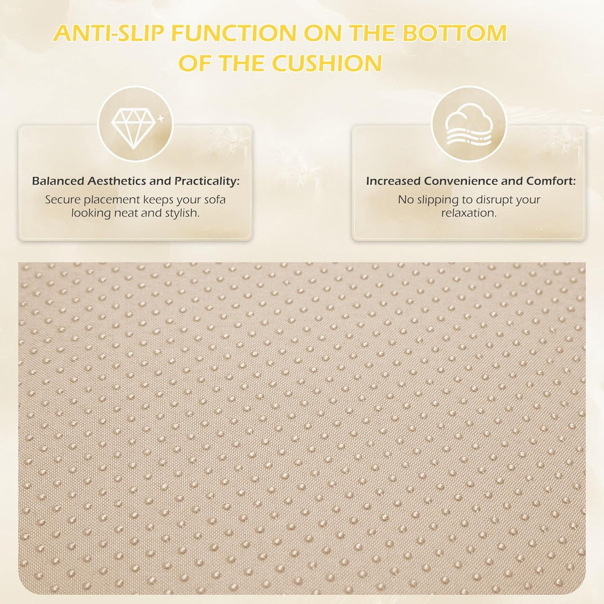 EROMMY Outdoor Replacement Cushions for  6-Seat Patio Conversation Sets, Khaki