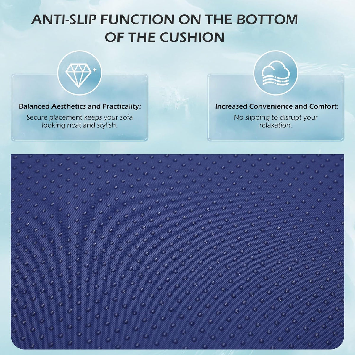 EROMMY Outdoor Replacement Cushions for  6-Seat Patio Conversation Sets, Dark Blue