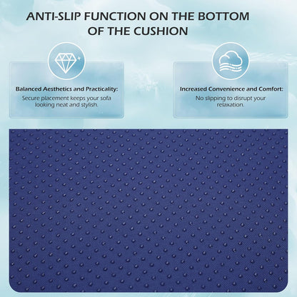 EROMMY Outdoor Replacement Cushions for  6-Seat Patio Conversation Sets, Dark Blue