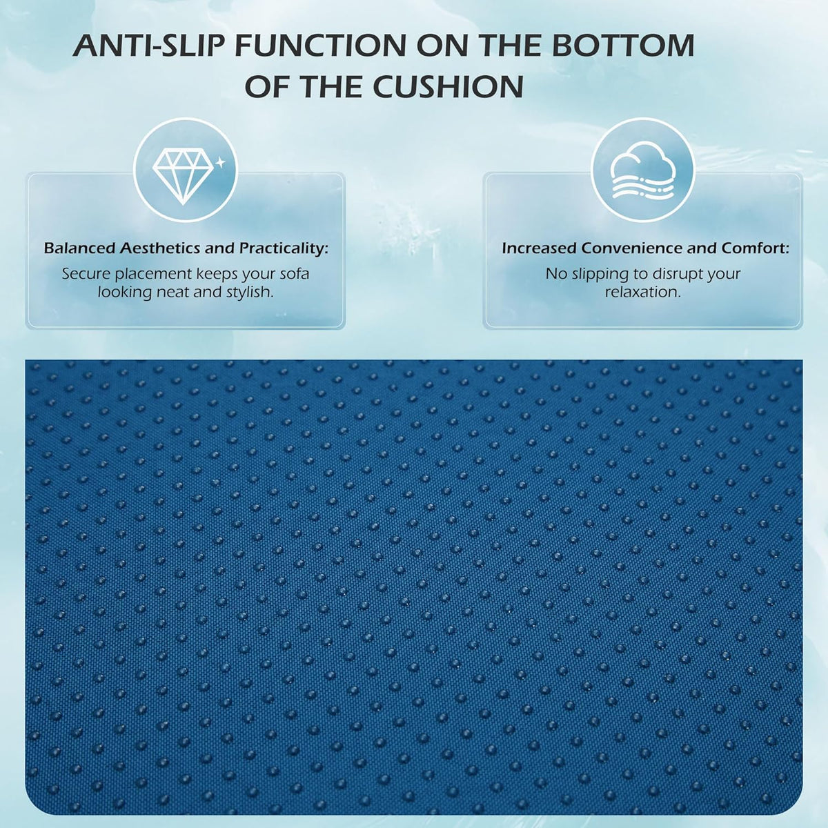 EROMMY Patio Replacement Cushions for  6-Seat Patio Conversation Sets, Blue