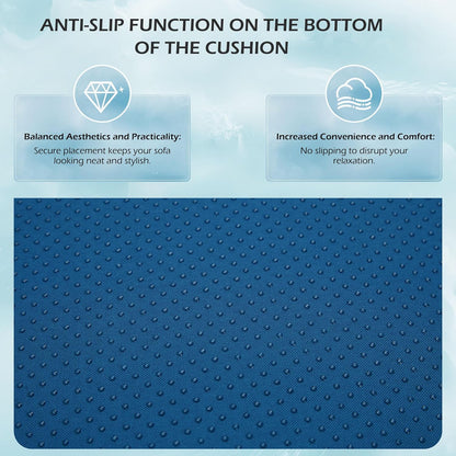 EROMMY Patio Replacement Cushions for  6-Seat Patio Conversation Sets, Blue