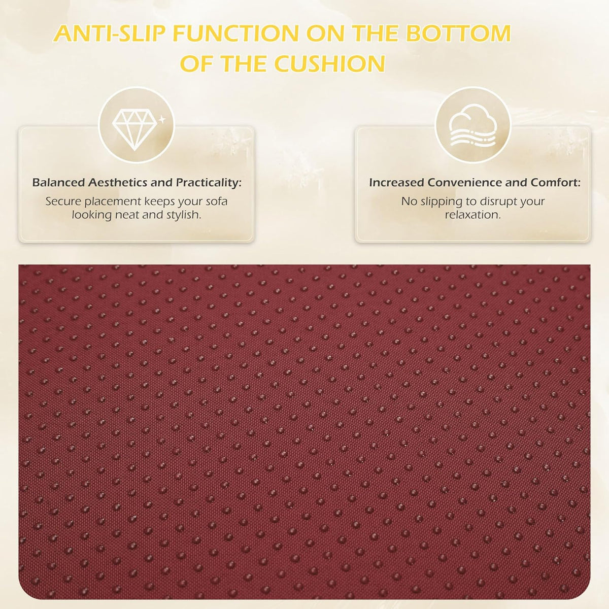 EROMMY Outdoor Replacement Cushions for  6-Seat Patio Conversation Set, Wine Red